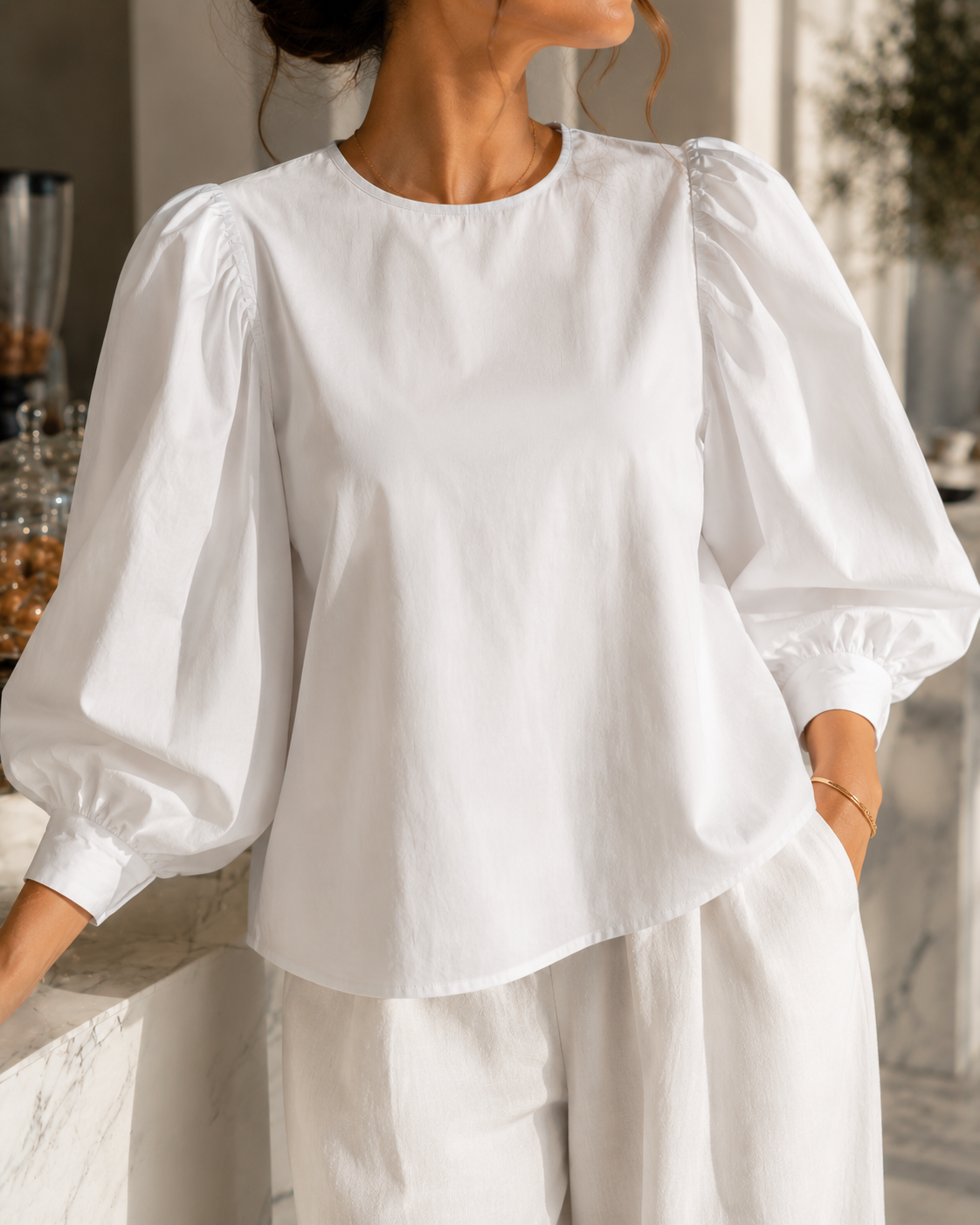 Chemise blanche boutons en arrière